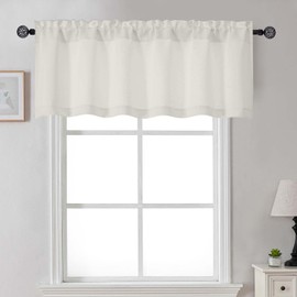 Gwine - Cenefas naturales para ventanas, cortinas de cocina pequeñas con filtro de luz para sala de estar, baño, sótano, tratamiento de ventana moderno con bolsillo para barra, 60 pulgadas de ancho x