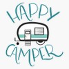Happy Camper RV Bumper Sticker Vinyl Decal 5 inches