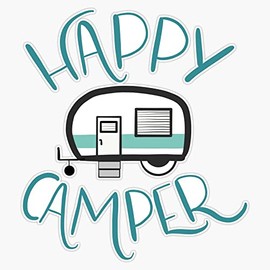 Happy Camper RV Bumper Sticker Vinyl Decal 5 inches