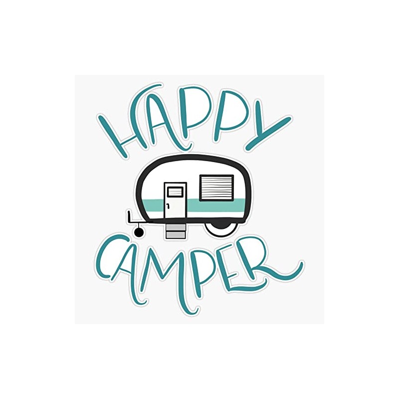 Happy Camper RV Bumper Sticker Vinyl Decal 5 inches