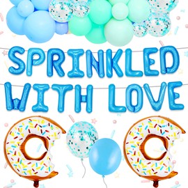 Decoración de espolvorear para bebés azules para niños rociados con amor, pancarta de género, baby shower, decoración de espolvorear con amor, decoraciones de baby shower, suministros de fiesta
