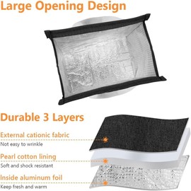 OrgeMaan Lunch Bags for Women Men, Reusable Insulated Leakproof Lunch Box Tote Bag, Cool Bags for Kids Girls Boys Adults, Thermal Cooler Bag for Work School Picnic Travel (Black)