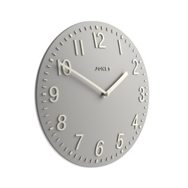 Jones Clocks® Chilli wall clock | Modern convex clock | 30cm | Pale grey | Ideal for the kitchen, living room, office or bedroom