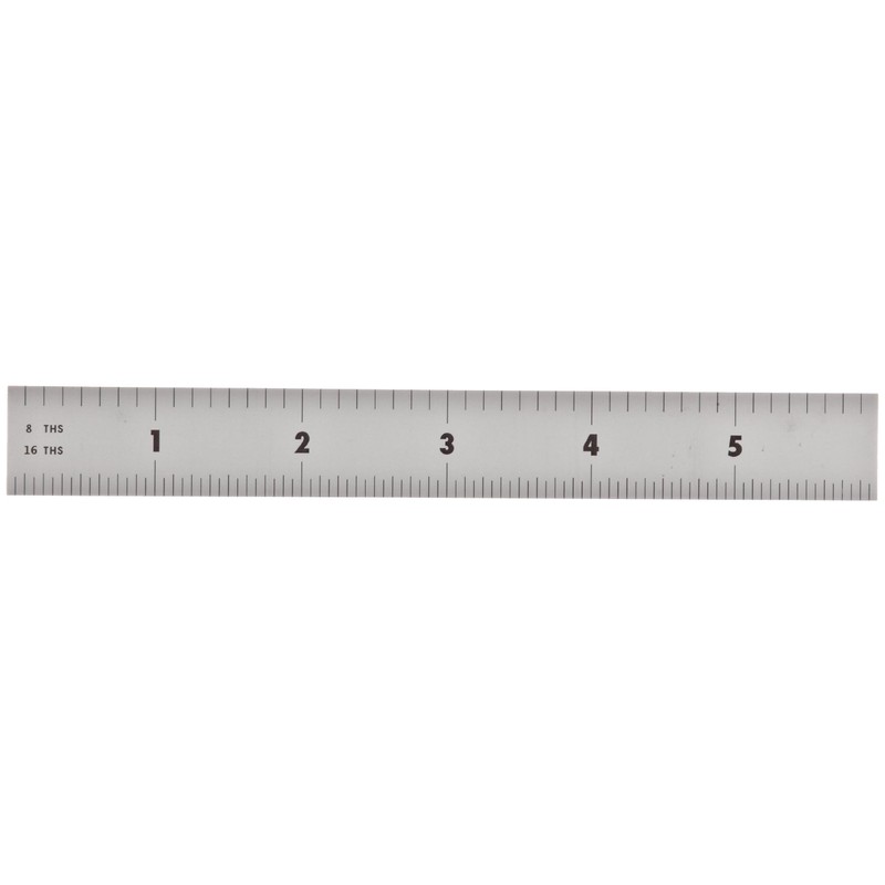 Mitutoyo 182-101, Steel Rule, 6" (4R), (1/8, 1/16, 1/32, 1/64"),