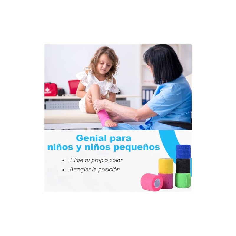 Vendaje Deportivo, Vendaje Elástico No Tejido, Vendaje Autoadhesivo, Suave, Transpirable,