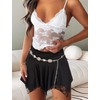 TZLDN Women's Ruffle Lace Mini Skirt High Waisted Y2k Fairy