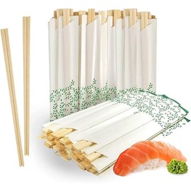 80 Pairs Wooden Chopsticks I Solid No Splinter Smooth Sturdy Chopsticks I Individually Wrapped Disposable Chopstick