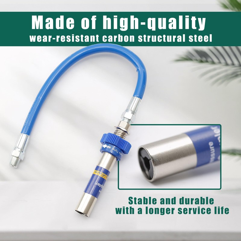YUXIVCNE High Pressure Grease Coupler, Heavy-Duty Fittings Hose Extensions, 8th
