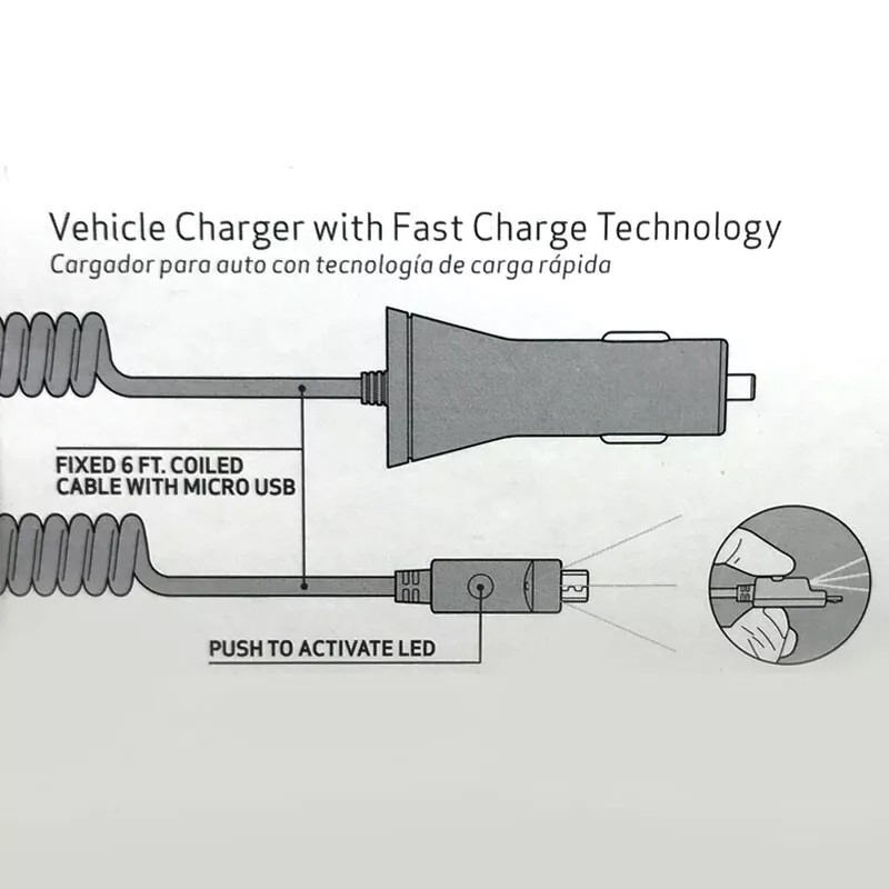 Verizon Original Verizon 25W Fast Car Charger MicroUSB w/LED Light