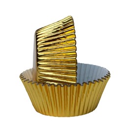 Regency Wraps Foil Baking Cups, Greaseproof, Non-Stick for Easy Removal of Cupcakes and Muffins, Attractive Wrappers for a Professional Look, Gold Foil, Mini (Pack of 36)