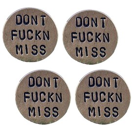 Fokmuaex 4pcs Funny Golf Ball Markers with Humorous Sayings - Unique Golf Gifts for Men & Women, Durable On-Course Accessories for Golfers - Sports & Outdoor Brown Ball Markers