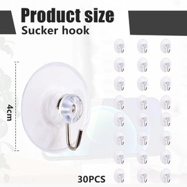 Mrltau Suction Cup Hooks, Suction Cups with Hooks, Suction Cups for Windows, Suction Hooks, Extra Strong, Suction Cup Hooks, Suction Cups with Hooks for Bathroom and Kitchen, Pack of 24