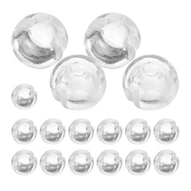 MAGICLULU 25 Uds Mini Tope De Cadena De Cuentas Cadena Transparente Topes De Engarce Persianas Medias Redondas Accesorios De Cuentas Tope De Cadena De Cuentas Transparente para Persianas