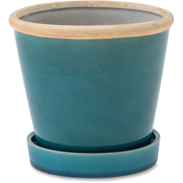 Posh Living 30743 Glossy Pot Turquoise φ5.3 x H5.1 inches (13.5 x 13 cm)
