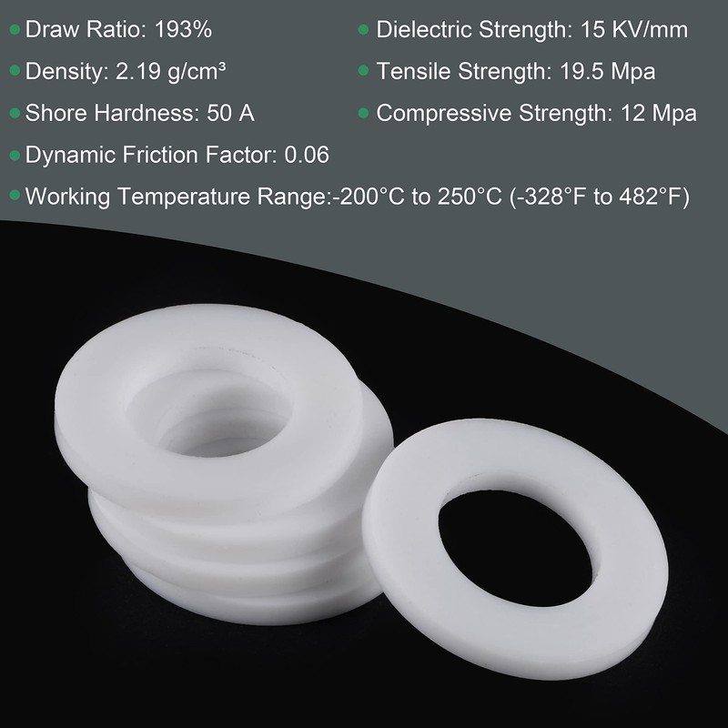 sourcing map PTFE Flat Gasket 22 mm / Diameter 12