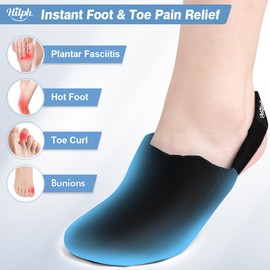 Hilph Cooling Cuff Foot, Heat and Cold Therapy Cooling Socks Foot Ice Booty for Broken Toes, Plantar Fasciitis, Tendonitis, Swelling, Bunions, Black