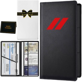 ABSWER Car Registration and Insurance Holder with Magnetic Shut Compatible With Dodge Vehicle Glove Box Car Organizer Auto Comparment Accessories Case for Essential Document, Driver License, Cards