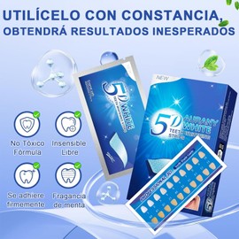 14Pares-28 Tira Tiras Blanqueadoras De Dientes, Tiras Blanqueadoras para Dientes Sensibles, Limpieza Dental Segura, Eliminación Eficaz de Manchas de Café, Vino y Tabaco