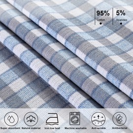 AOLIKU Rectangle Table Cloth,130X180CM, Blue Plaid Tablecloth,Cotton Linen Wrinkle-Free Tassel Tablecloths,Washable Table Cover for Kitchen/Dinning/Party/Buffet/Camping(Blue 51"x71")