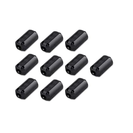 YFFSFDC Ferrite Core Noise Filter, Hinged, Inner Diameter 0.14 inch (3.5 mm), Power Wire, High Frequency Noise Filter, Patchin Core, Noise Cancellation, Black, Pack of 10