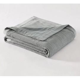 Royal Hotel Bedding 2-Ply Sheet Cool Cotton Blanket, Soft Breathable Blanket - 2-Ply Sheet Blanket Made from 100% Cotton, Cuddle Blanket for Bed Décor or Couch, Gray, King/Cal-King 106x92 Inches
