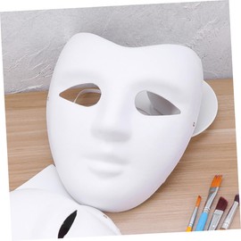 HOMOCONO Blank - 5pcs Full V-Shape Paper Mache Unpainted Plain Costume Mask Ideal for DIY