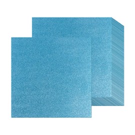 12 Sheets Light Blue Glitter Cardstock Paper 12" x 12", Thick Glitter Craft Paper for Scrapbook DIY Art Project Greeting Cards Wedding Birthday Party Decoration 250GSM