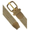 2 Count 7001 Leather Covered Buckle Woven Elastic Stretch Belt