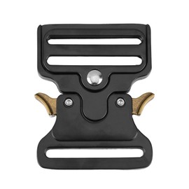 THKO Men's Belt Buckle, 50 mm, Matt Black, Robust Metal Buckle, Modern Belt Closure for Men, Ideal for Leather Belt, Backpack, Outdoor, Tactical Belt Buckle, black