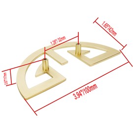 Bitray Cabinet Pulls Semi-Circular Antique Pull Knobs Traditional Auspicious Pattern Pull Handles Gold Tone - 2pcs