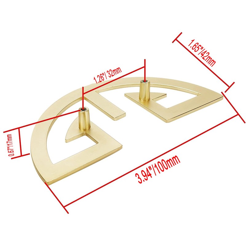 Bitray Cabinet Pulls Semi-Circular Antique Pull Knobs Traditional Auspicious Pattern