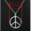 Fashion Jewelry large Waterproof PEACE SIGN pendant 26" 925 Sterling