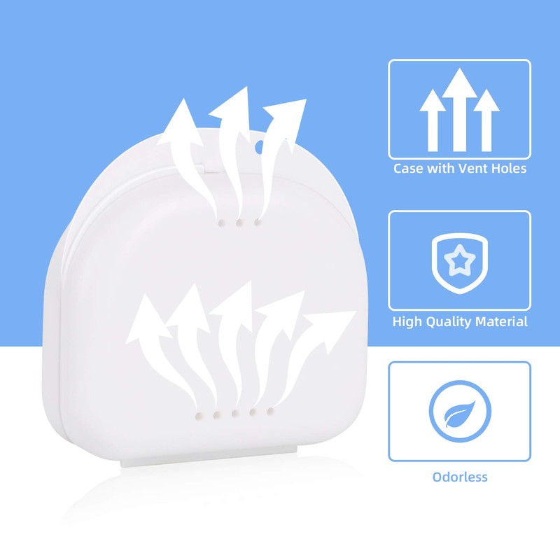 Orthodontic Dental Retainer Case Mouth Guard Storage Box with Vent