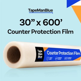 Countertop Protection Film, 30 inch x 600', Made in USA, Self Adhesive Clear Countertop Protector, Clean Removal Surface Protection Film for Kitchen Counters, Granite, Marble, Acrylic, Glass & Quartz