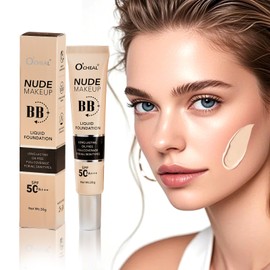 O'CHEAL BB Cream with SPF 50+ | Full Coverage Tinted Moisturizer with Buildable Concealer Powder Foundation, Oil-Free, Hydrating & Matte Finish | Vegan, Cruelty-Free, for All Skin Types(Ivory)