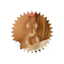 TseenYi Punk Exaggerated Circle Dangle Earrings Gold Triple Swirl Circle Dangle Earrings Vintage Long Circle Hoop Earrings Geometry Circle Round Drop Earrings Jewellery for Women and Girls, Silver