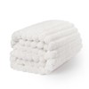 OHS White Blanket Throw Faux Fur Rib, Winter Blanket for