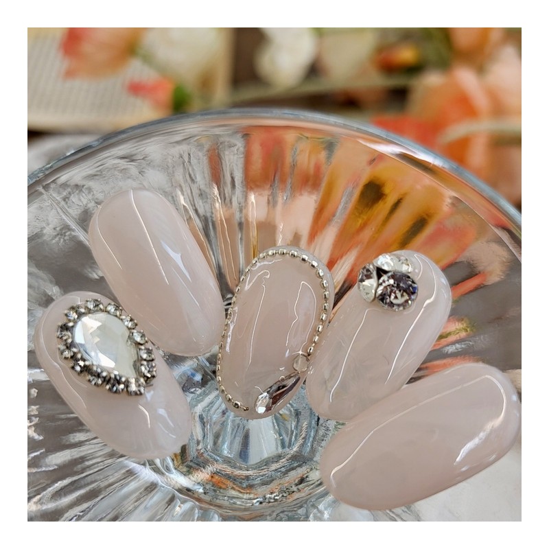 [Sl&Sl Nail Tips] Wedding Veil Nails - Short Oval /