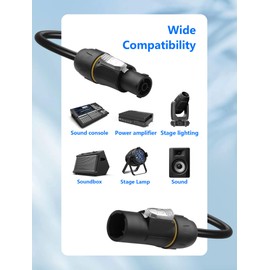 CERRXIAN PowerCON True1 Male to Female Extension Cable, 14AWG Professional Waterproof Locking PowerCon Connector for Outdoor Stage Light Series LED Screen/Stage Light/Speaker - 2M / 6.6FT