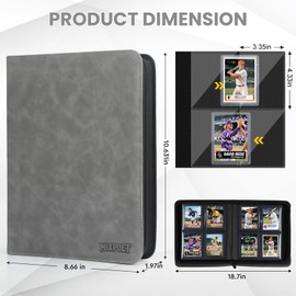 MIXPOET Top Loader Card Binder 4 Pocket with Sleeves Holds 112 Top Loaders Storage, Trading Cards Collector Album, Sports Cards YGO MTG TCG, Collection Folder Collectible Games (FOR TOP LOADERS ONLY)