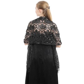 FAIRYGATE Cape Shawls and Wraps for Wedding Fringed Scarf for Evening Dresses Elegant Capes Lightweight Bridal Shawl Shawls for Weddings with Tassels Scarves for Women and Bride UC0920