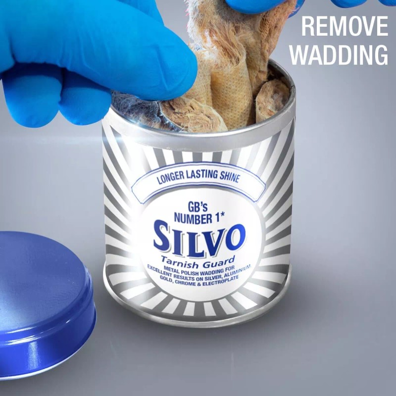 Silvo Metal Polish Wadding 75g Multicolour Ideal for Gold Silver