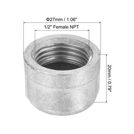 PATIKIL 1/2" NPT Pipe Fitting Cap, 3 Pack 304 Stainless Steel Pipe Cap for DIY, Plumbing