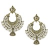 Bodha Antique Silver Traditional Indian Chandbali Earring (SJ_936)
