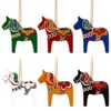 Dala Horse - Adornos de Navidad suecos de 6 piezas