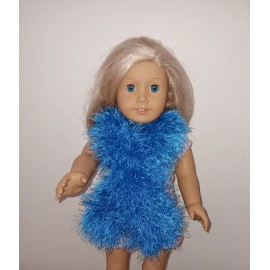 American Girl Doll Royal Blue Fun Fur Boa Scarf For The American Girl Doll Or 18 Inch Doll