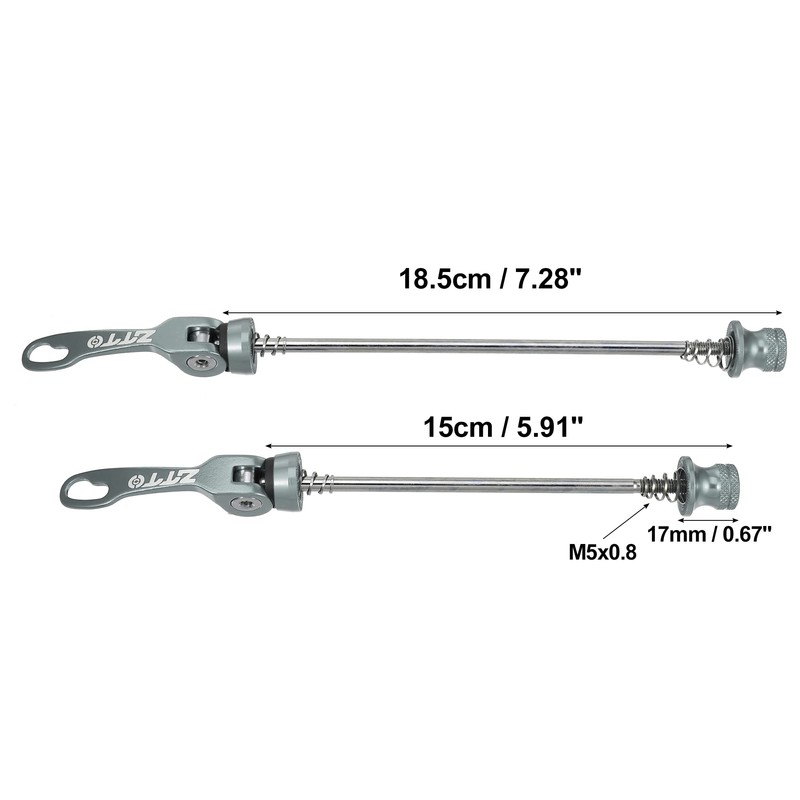 A ABSOPRO Bicycle Quick Release Axle Skewers 5.91 Inch 7.28
