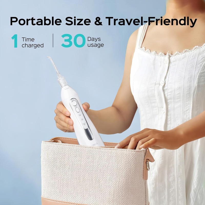 ADA Accepted C20 Water Dental Flosser Pick, Whitening Set White