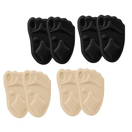 LIFKOME 4pairs Forefoot Cushions Sweat-absorbent and Pain Pads for High Heels Comfortable and Half Foot Pads for Shopping Work and Travel Black