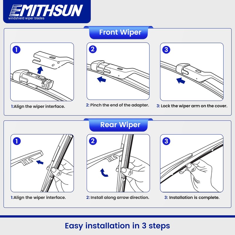 EMITHSUN® Windshield Wipers for 2017-2023 Subaru Impreza 2018-2023 Subaru Crosstrek